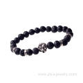 Volcano Stone 8MM Bead Lion-Head Gemstone Bracelet